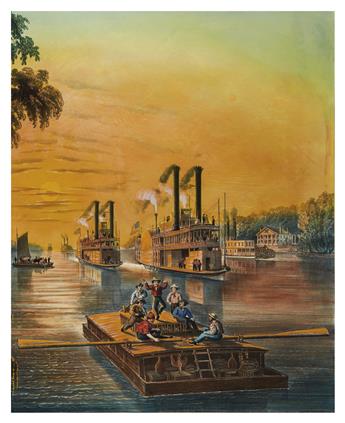 CURRIER & IVES. The Mississippi in Time of Peace.